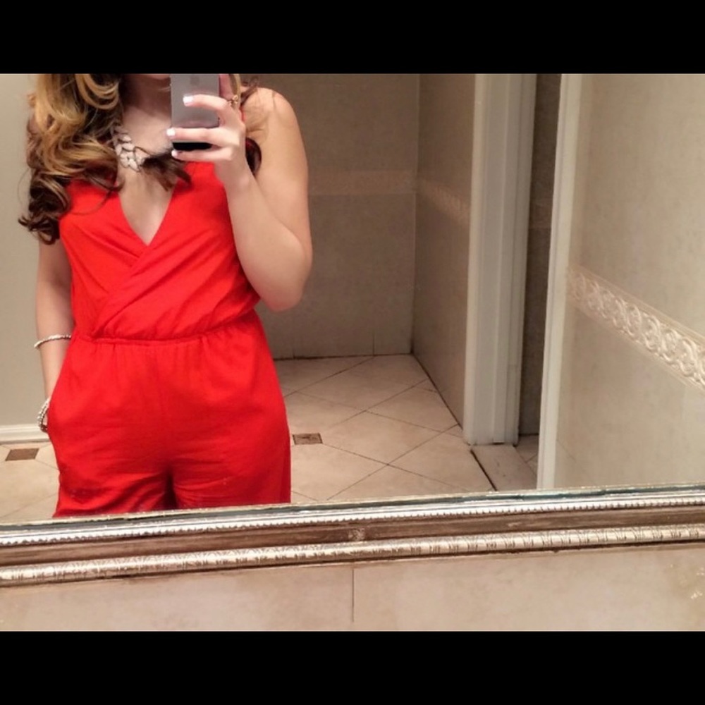 Red Bebe Jumpsuit